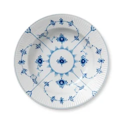 Royal Copenhagen Eksklusive Steldele|Musselmalet Riflet*Musselmalet Riflet dyb tallerken, 23 cm