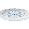 Royal Copenhagen Eksklusive Steldele|Musselmalet Riflet*Musselmalet Riflet fad, 60 cm