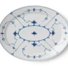 Royal Copenhagen Eksklusive Steldele|Musselmalet Riflet*Musselmalet Riflet fad, 35 cm