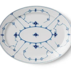 Royal Copenhagen Eksklusive Steldele|Musselmalet Riflet*Musselmalet Riflet fad, 35 cm