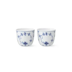 Royal Copenhagen Eksklusive Steldele|Musselmalet Riflet*Musselmalet Riflet fyrfadsstager, 6 cm, 2 stk.