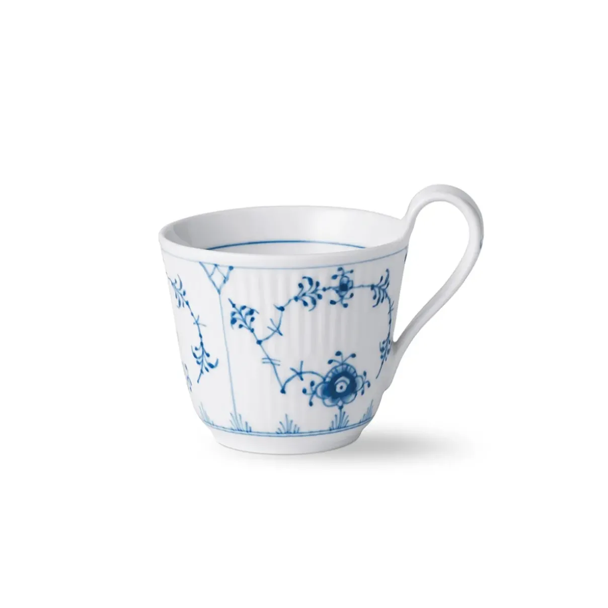 Royal Copenhagen Eksklusive Steldele|Musselmalet Riflet*Musselmalet Riflet højhankskop, 24 cl