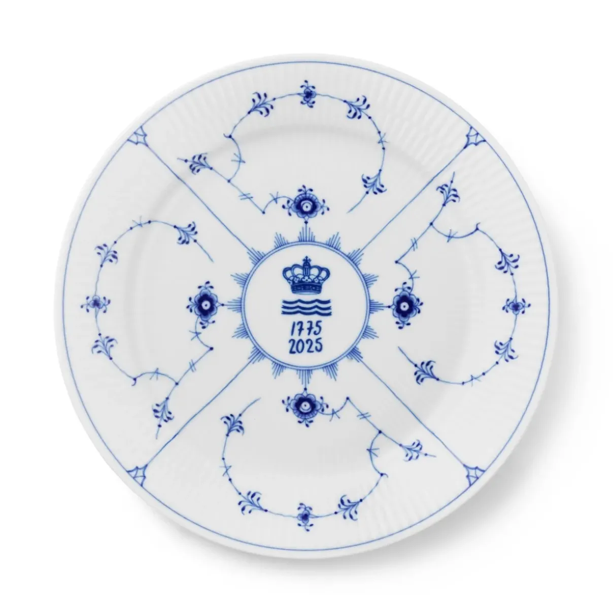 Royal Copenhagen Eksklusive Steldele|Musselmalet Riflet*Musselmalet Riflet jubilæumstallerken, Limited Edition, 27 cm