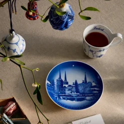 Royal Copenhagen Eksklusive Steldele|Musselmalet Riflet*julekugle, 9,5 cm Musselmalet Riflet
