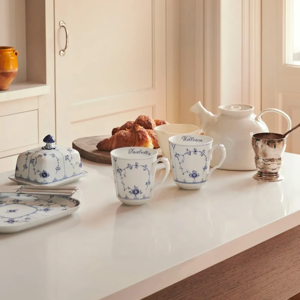 Royal Copenhagen Eksklusive Steldele|Musselmalet Riflet*Musselmalet Riflet kop, , 38 cl, 2 stk. Bespoke