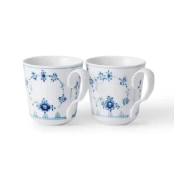 Royal Copenhagen Eksklusive Steldele|Musselmalet Riflet*Musselmalet Riflet kop, 28 cl, 2 stk.