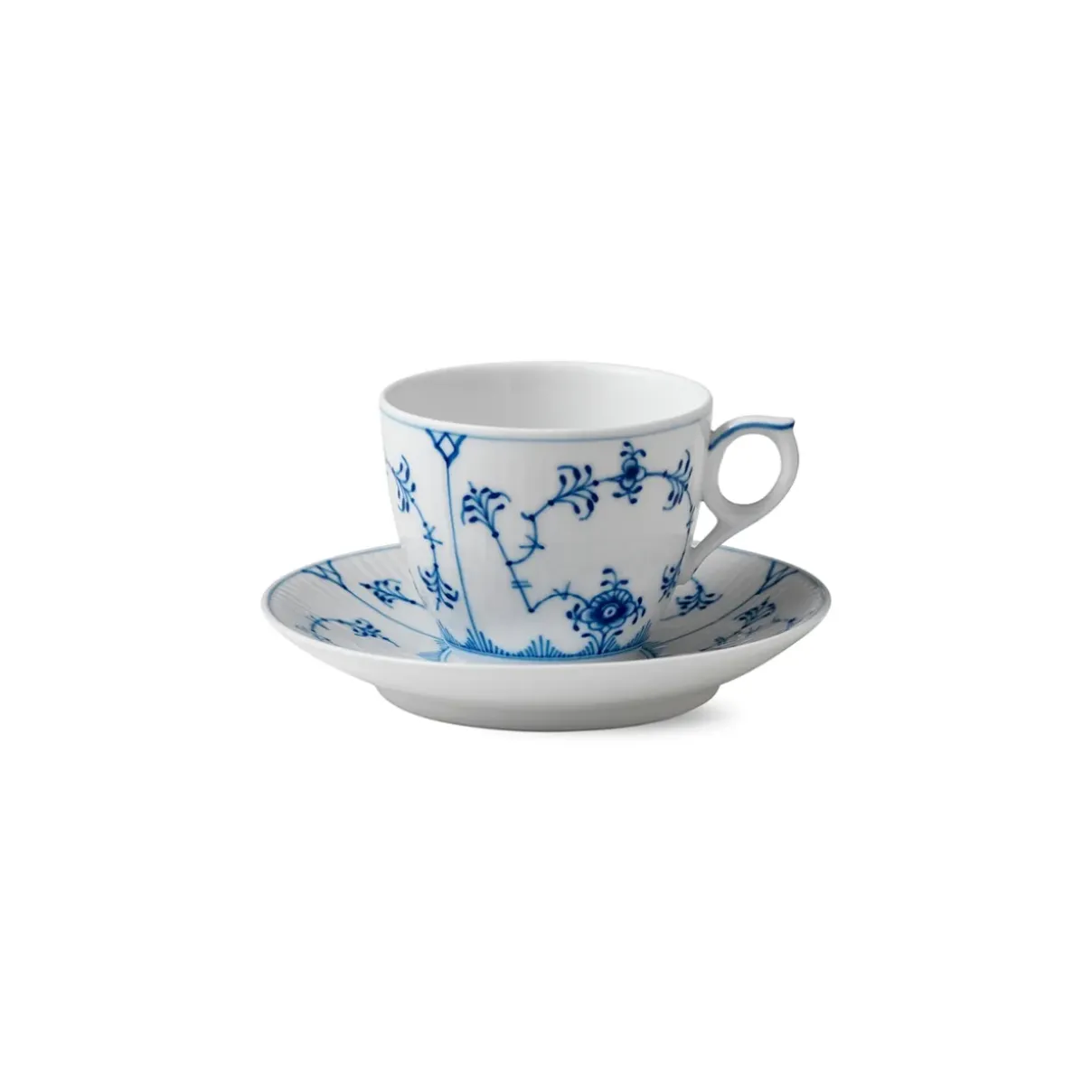 Royal Copenhagen Eksklusive Steldele|Musselmalet Riflet*Musselmalet Riflet kop og underkop, 17 cl