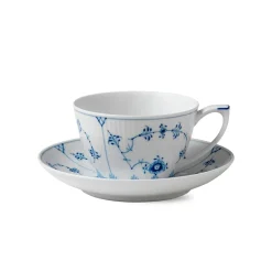 Royal Copenhagen Eksklusive Steldele|Musselmalet Riflet*Musselmalet Riflet kop og underkop, 28 cl