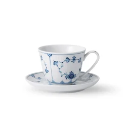 Royal Copenhagen Eksklusive Steldele|Musselmalet Riflet*Musselmalet Riflet kop og underkop, 24 cl