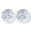 Royal Copenhagen Eksklusive Steldele|Musselmalet Riflet*Musselmalet Riflet lav skål, 15 cm, 2 stk.