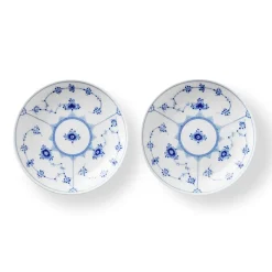 Royal Copenhagen Eksklusive Steldele|Musselmalet Riflet*Musselmalet Riflet lav skål, 15 cm, 2 stk.