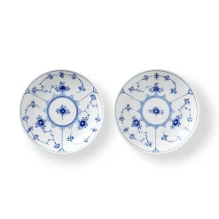 Royal Copenhagen Eksklusive Steldele|Musselmalet Riflet*Musselmalet Riflet lav skål, 13 cm, 2 stk.