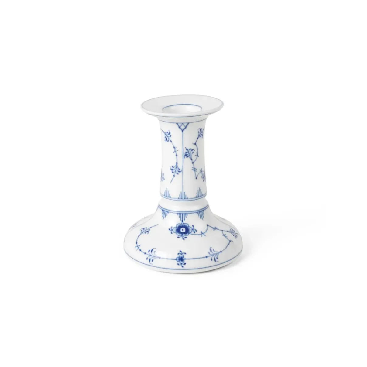 Royal Copenhagen Eksklusive Steldele|Musselmalet Riflet*Musselmalet Riflet lysestage, 11,5 cm