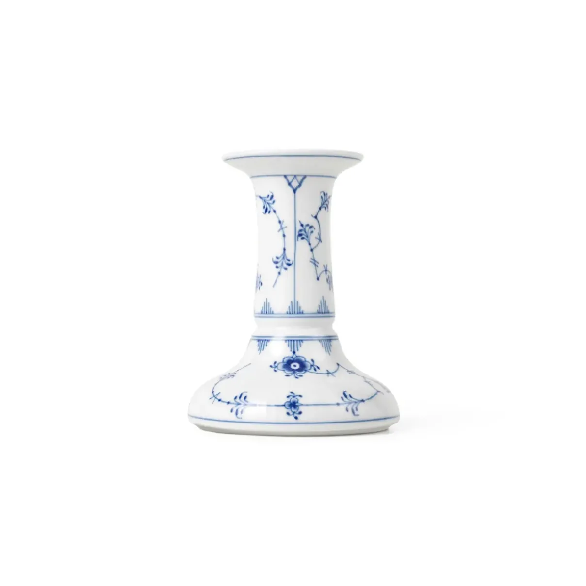 Royal Copenhagen Eksklusive Steldele|Musselmalet Riflet*Musselmalet Riflet lysestage, 11,5 cm