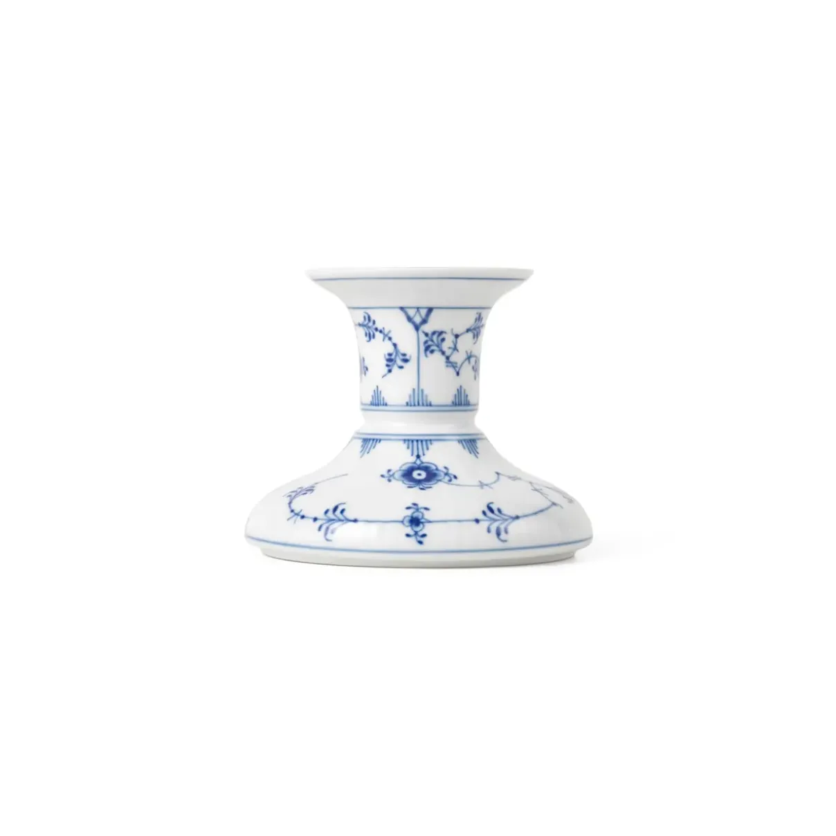 Royal Copenhagen Eksklusive Steldele|Musselmalet Riflet*Musselmalet Riflet lysestage, 7,5 cm