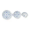 Royal Copenhagen Eksklusive Steldele|Musselmalet Riflet*Musselmalet Riflet serveringssæt, 17,5 cm, 15,5 cm, 10,5 cm, 3 stk.