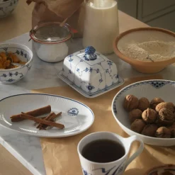 Royal Copenhagen Eksklusive Steldele|Musselmalet Riflet*Musselmalet Riflet skål, 73 cl