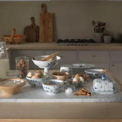 Royal Copenhagen Eksklusive Steldele|Musselmalet Riflet*Musselmalet Riflet skål, 73 cl