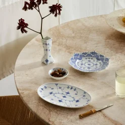 Royal Copenhagen Eksklusive Steldele|Musselmalet Riflet*Musselmalet Riflet skål, 9 cl