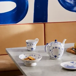 Royal Copenhagen Eksklusive Steldele|Musselmalet Riflet*Musselmalet Riflet skål på fod, 42 cl