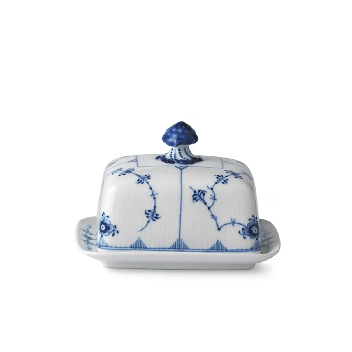 Royal Copenhagen Eksklusive Steldele|Musselmalet Riflet*Musselmalet Riflet smørskål, 42 cl