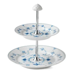 Royal Copenhagen Eksklusive Steldele|Musselmalet Riflet*Musselmalet Riflet étagère, 2 lag