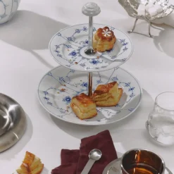 Royal Copenhagen Eksklusive Steldele|Musselmalet Riflet*Musselmalet Riflet étagère, 2 lag