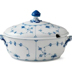 Royal Copenhagen Eksklusive Steldele|Musselmalet Riflet*Musselmalet Riflet terrin med låg, 200 cl