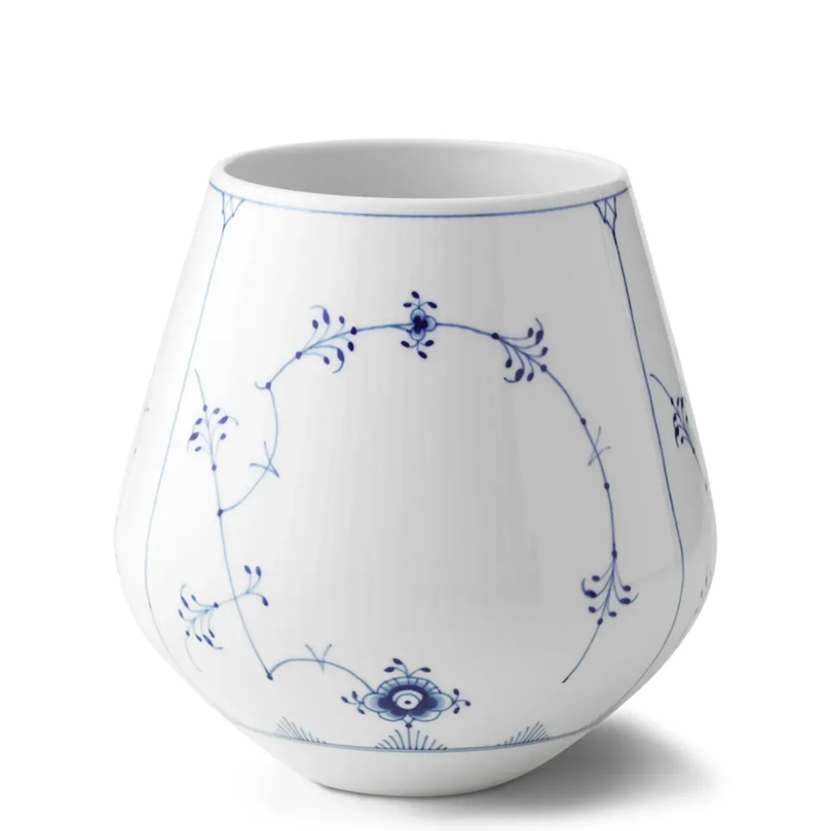 Royal Copenhagen Eksklusive Steldele|Musselmalet Riflet*Musselmalet Riflet vase, 20,5 cm