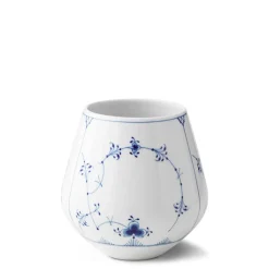 Royal Copenhagen Eksklusive Steldele|Musselmalet Riflet*Musselmalet Riflet vase, 15 cm