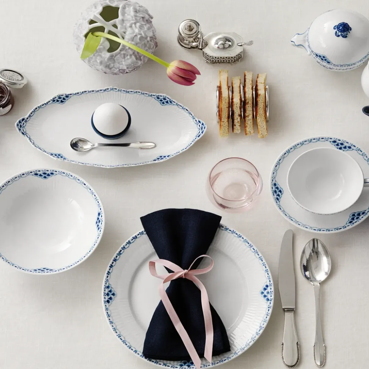 Royal Copenhagen Prinsesse*Prinsesse sukkerskål med låg, 20 cl