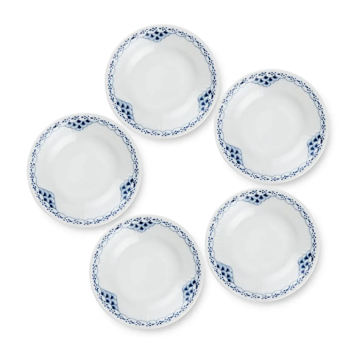 Royal Copenhagen Prinsesse*Prinsesse tallerken, 11 cm, 5 stk.