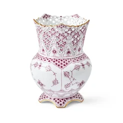 Royal Copenhagen Eksklusive Steldele|Purpur Musselmalet Helblonde Med Guld*Purpur Musselmalet Helblonde med Guld vase, Limited Edition, 22 cm