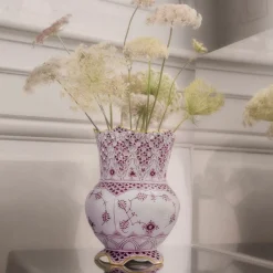 Royal Copenhagen Eksklusive Steldele|Purpur Musselmalet Helblonde Med Guld*Purpur Musselmalet Helblonde med Guld vase, Limited Edition, 22 cm