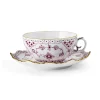 Royal Copenhagen Eksklusive Steldele|Purpur Musselmalet Helblonde Med Guld*Purpur Musselmalet Helblonde med Guld kop og underkop, Limited Edition, 22 cl