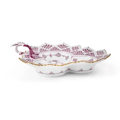 Royal Copenhagen Eksklusive Steldele|Purpur Musselmalet Helblonde Med Guld*Purpur Musselmalet Helblonde med Guld asiet, Limited Edition, 25 cm