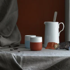 Royal Copenhagen Riflet Contrast|Kaffekopper*Riflet Contrast Krus, Dueblå, 35 cl Dueblå