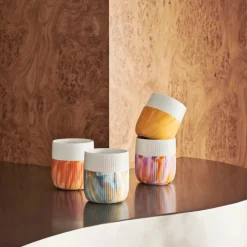 Royal Copenhagen Riflet Contrast|Kaffekopper*Riflet Contrast Marble krus, , 35 cl Warm Ochre