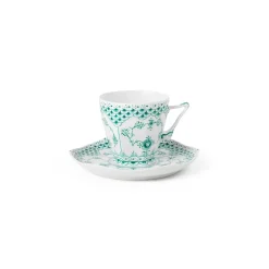 Royal Copenhagen Eksklusive Steldele|Smaragd Musselmalet Helblonde*Smaragd Musselmalet Helblonde kop og underkop, 14 cl
