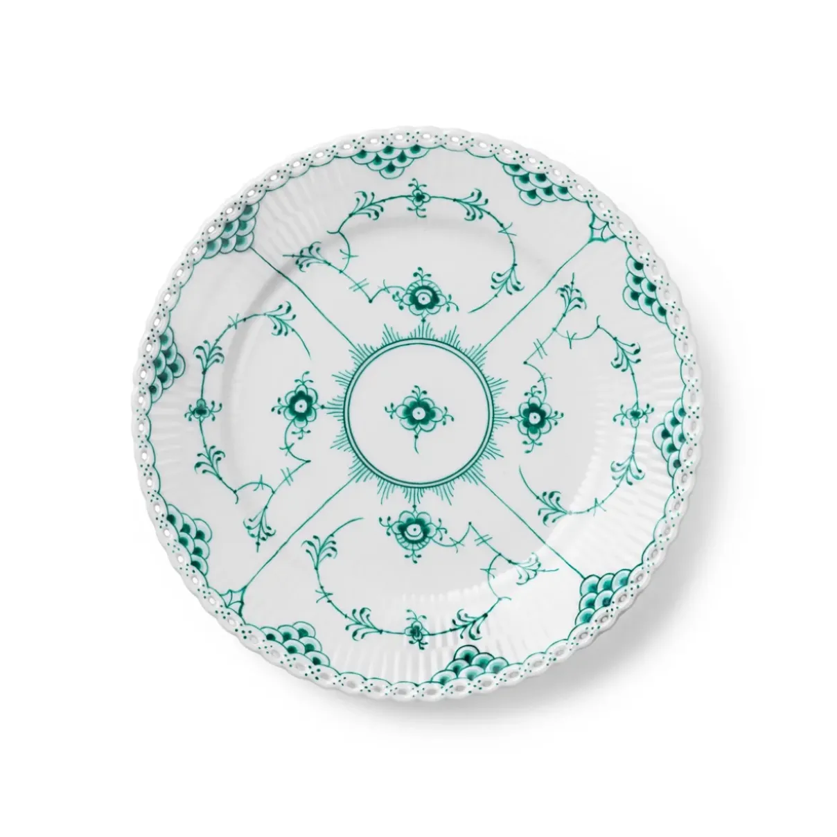Royal Copenhagen Eksklusive Steldele|Smaragd Musselmalet Helblonde*Smaragd Musselmalet Helblonde tallerken, 19 cm