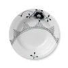 Royal Copenhagen Sort Mega Riflet|Dybe Tallerkener*Sort Mega Riflet dyb tallerken, 21 cm