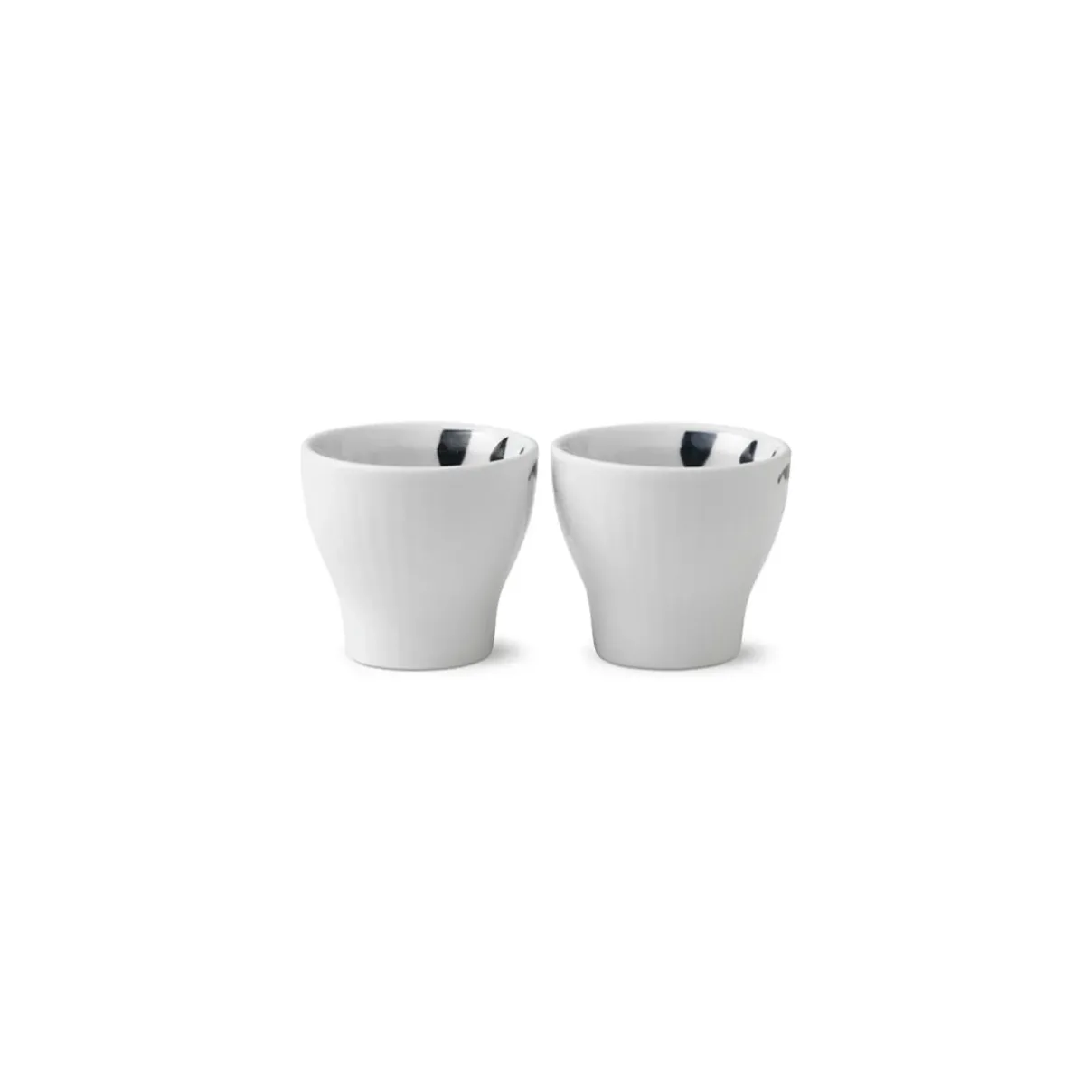 Royal Copenhagen Sort Mega Riflet|Æggebægre*Sort Mega Riflet æggebæger, 4,8 cm, 2 stk.