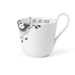 Royal Copenhagen Sort Mega Riflet|Kaffekopper*Sort Mega Riflet højhankskop, , 33 cl Bespoke