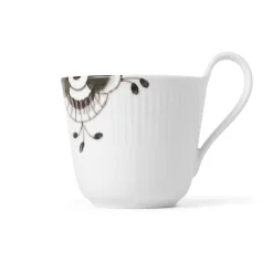 Royal Copenhagen Sort Mega Riflet|Kaffekopper*Sort Mega Riflet højhankskop, , 33 cl Bespoke