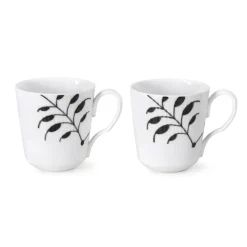 Royal Copenhagen Sort Mega Riflet|Kaffekopper*Sort mega Riflet kop, 28 cl, 2 stk.