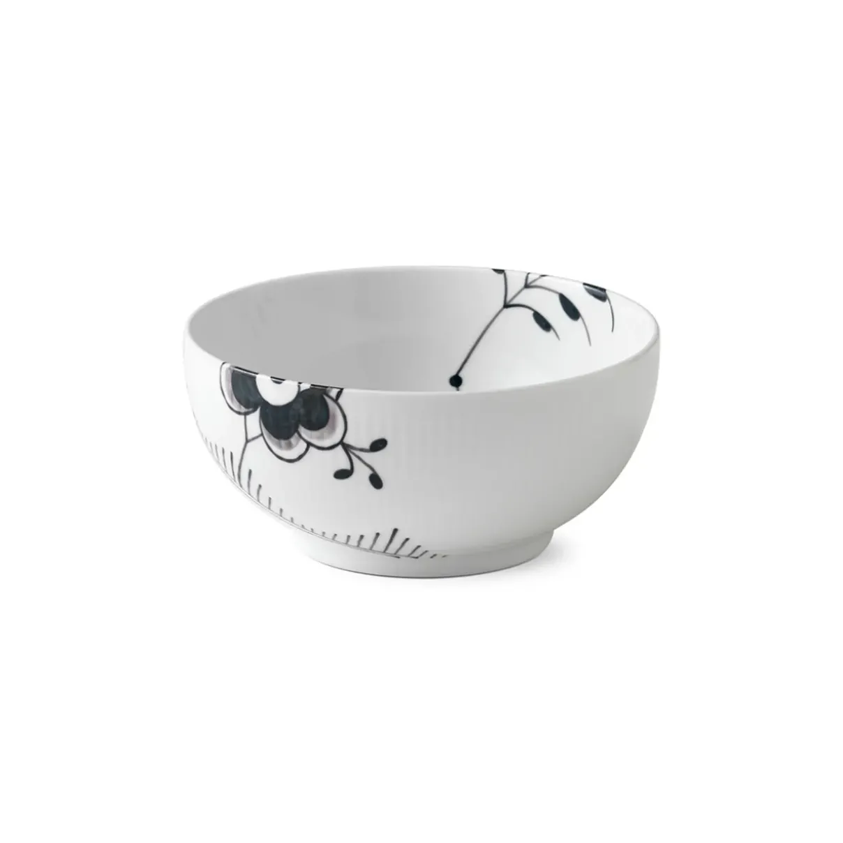 Royal Copenhagen Sort Mega Riflet|Salatskåle*Sort Mega Riflet skål, 110 cl