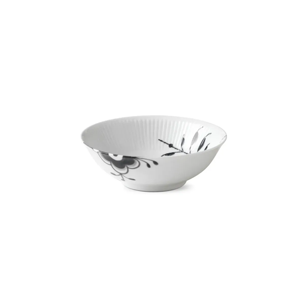 Royal Copenhagen Sort Mega Riflet|Snackskåle*Sort Mega Riflet skål, 35 cl