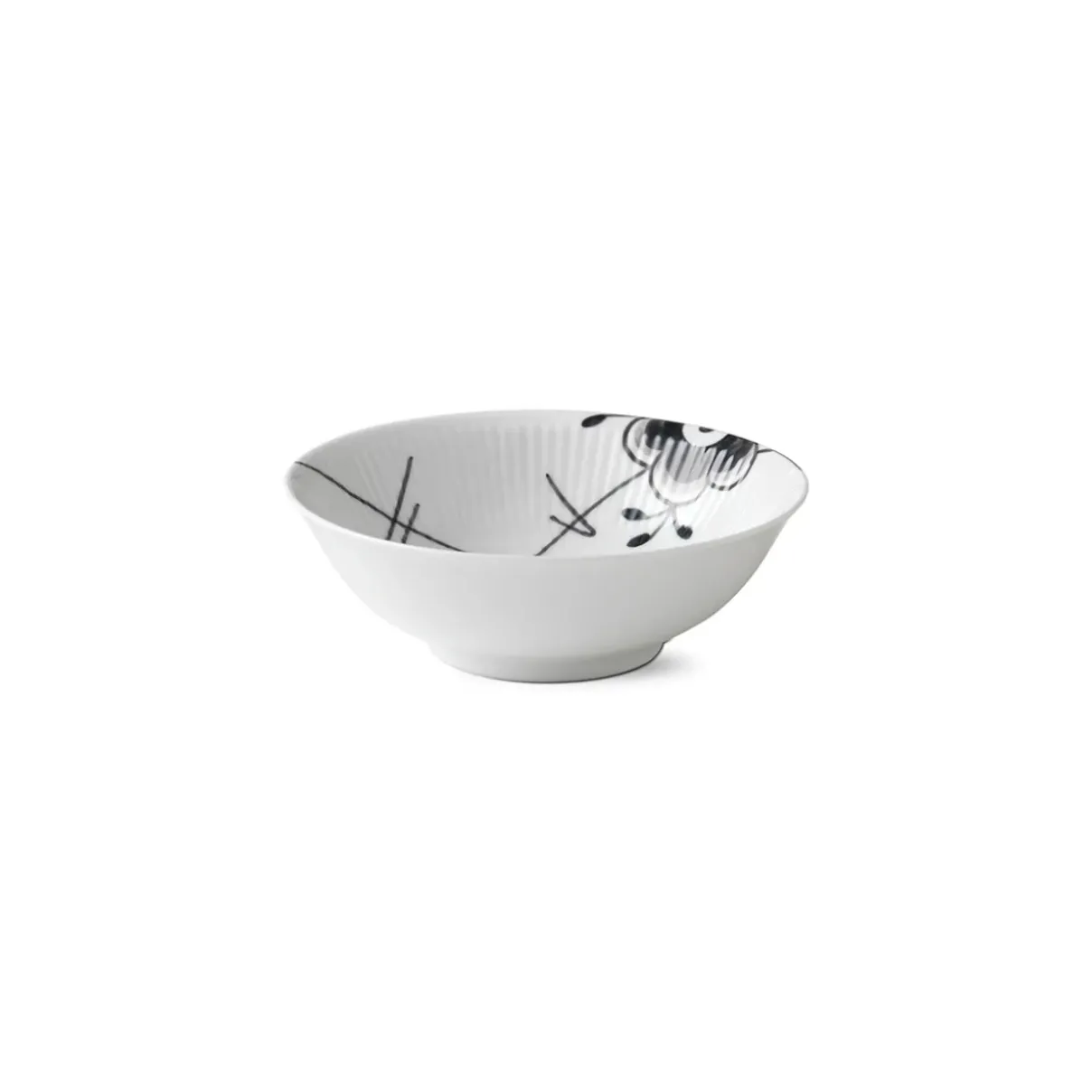 Royal Copenhagen Sort Mega Riflet|Snackskåle*Sort Mega Riflet skål, 35 cl