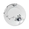 Royal Copenhagen Sort Mega Riflet|Frokost Tallerkener*Sort Mega Riflet tallerken, 22 cm