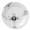 Royal Copenhagen Sort Mega Riflet|Middagstallerkener*Sort Mega Riflet tallerken, decoration 6, 27 cm